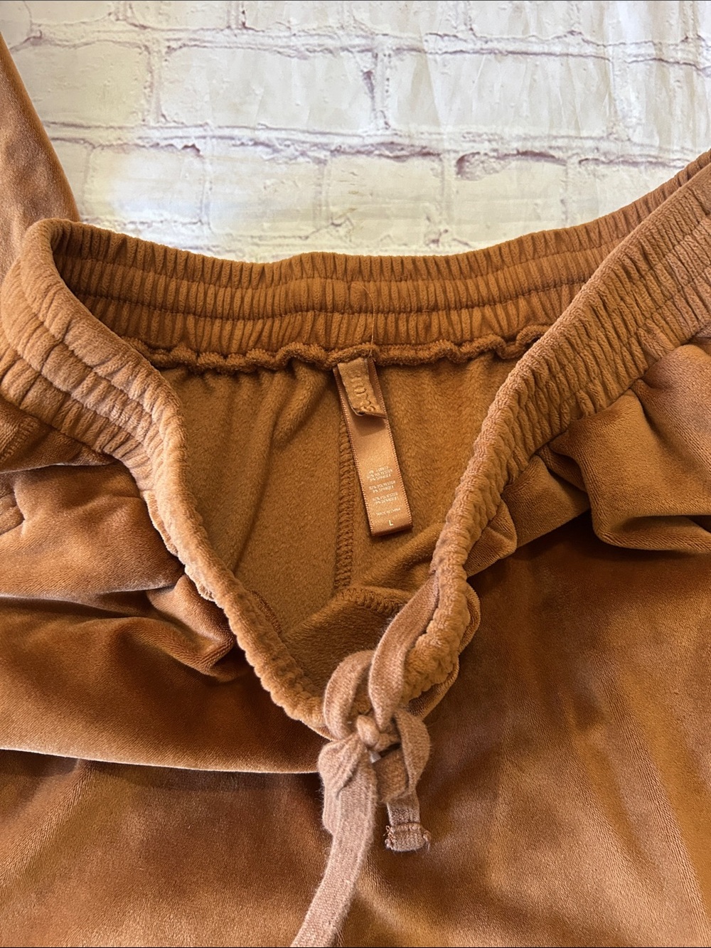 Skims Classic Women’s Velour Jogger in Copper Brown Size Large - Picture 3 of 6